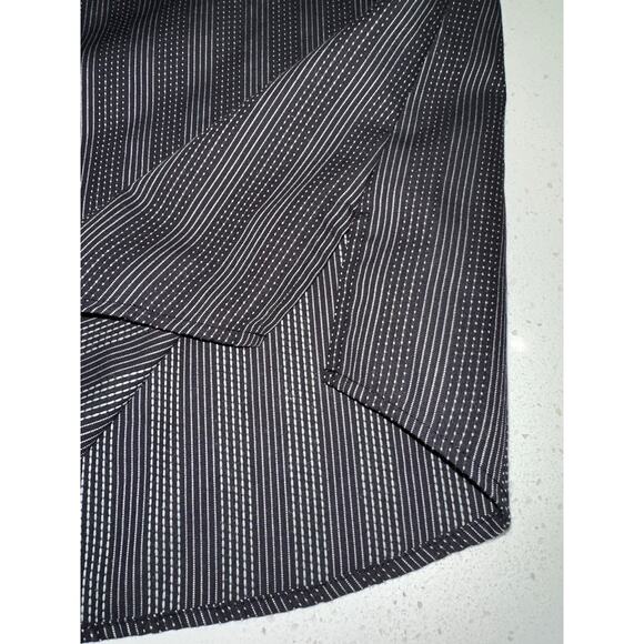 Foxcroft Women’s Wrinkle Free Button Up Top Dark Gray Black Stripe 16 office - Picture 6 of 9